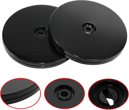 4 Pcs Black 5 inch Acrylic Lazy Susan Rotating Turntable Organizer Bearings - Round Swivel Plate for Spice Rack, Table, Cake, Kitchen Pantry