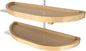 Rev-A-Shelf 35" Dual Shelf Half Moon Lazy Susan Organizer for Diagonal Blind Corner Kitchen Cabinets, Pullout Turntable Trays, Wood, 4WLS882-35-570