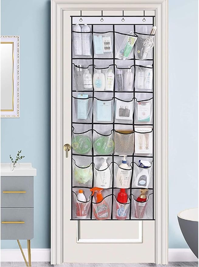 Shoe Rack for Door,Shoe Organizer Over the Door,24 Mesh Pockets,Hanging Shoe Organizer,Door Shoe Rack,Wall Mounted Shoe Rack,for Shoes, Sneakers,Store various small items (B)