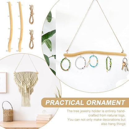 2Pcs 15inch Driftwood Wall Hanging Jewelry Hanger, Natural Driftwood Decorative Branches Farmhouse Vintage Wooden Hook, Drift Wood Pieces for Crafts Jewelry Organizers (COLOR:nature)