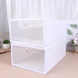 CHILDWEET 6pcs Transparent Shoe Box Organizer Thick Drawer Type Storage for Shoes Scratch Design for Sneakers High Heels and Boots White Frame Color