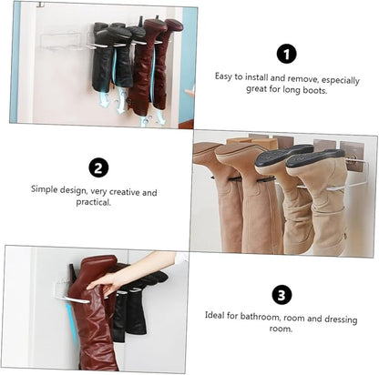 2Pcs Wall Mounted Shoe Rack Compact Storage Organizer for Entryway Bathroom Stylish White Hanging Shelf for Boots Shoes Space Saving for Home
