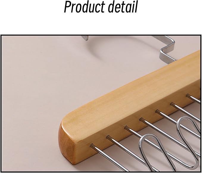 Belt Hanger 2Pcs Belt Hanger with 16 Hooks Bra Hangers for Closet,Space-Saving Wooden Closet Hanger Organizer for Ties, Scarves, Bras,Tank, Tops(Brown)
