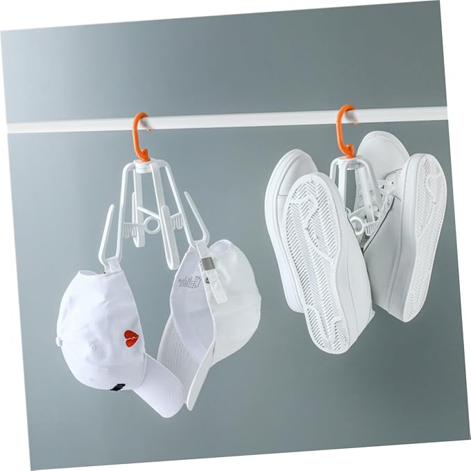 3pcs Rotating Multi-Function Shoe Drying Rack Foldable Hanging Organizer for Sandals Slippers Space-Saving Design Double Hooks for Home Use