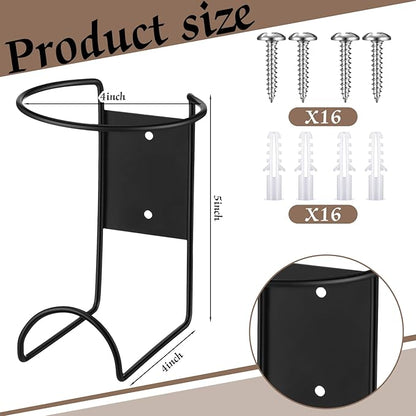 CroBlissful 8 Pcs Spray Bottle Holder Wall Mount Heavy Duty Spray Bottle Rack Stainless Steel Storage Rack Garage Can Organizer Craft with Hardware (Black)