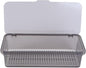 Housoutil Plastic Cutlery Organizer with Lid and Drainer Kitchen Utensil Storage Tray for Drawer and Countertop Flatware Holder for Organized Tableware 11X5X3 Inches