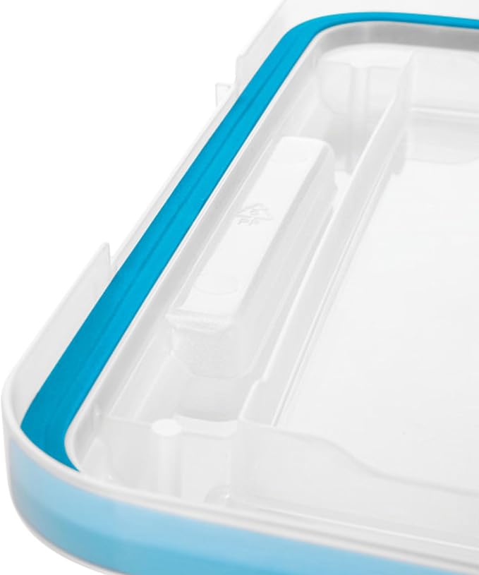 Sterilite 7.5 Qt Gasket Box, Stackable Storage Bin with Latching Lid and Tight Seal, Plastic Container to Organize Basement, Clear Base, Lid, 1-Pack