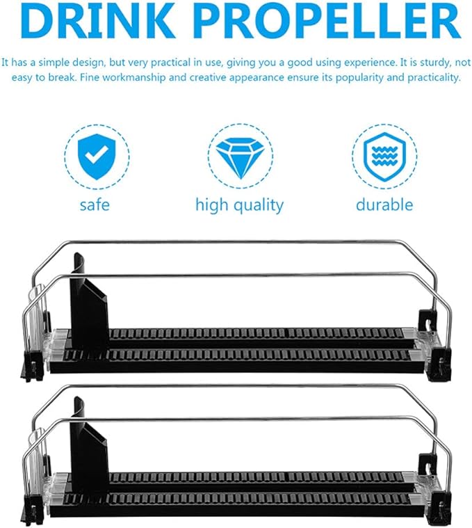 iplusmile Soda Can Dispenser for Refrigerator, 2 Pack Self-Pushing Drink Organizer for Fridge, Can Water Bottle Drink Dispenser Display for Fridge, Pantry, Freezer, Cabinets, Retail Stores