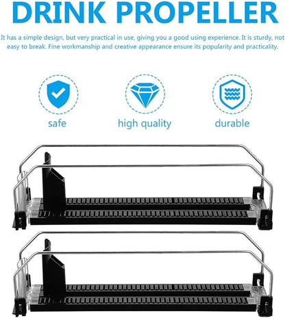iplusmile Soda Can Dispenser for Refrigerator, 2 Pack Self-Pushing Drink Organizer for Fridge, Can Water Bottle Drink Dispenser Display for Fridge, Pantry, Freezer, Cabinets, Retail Stores