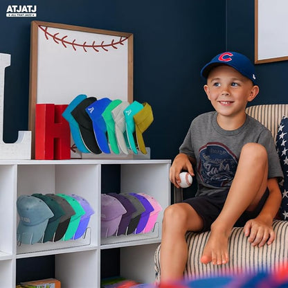 Hat Stand For Baseball Caps, 2 Pack No Install Clear Acrylic Hat Organizers for 14 Baseball Tennis Trucker Caps, Hat Storage Rack Display, Upgraded Anti-Slip Cap Holder For Closet, Bedroom, Dresser