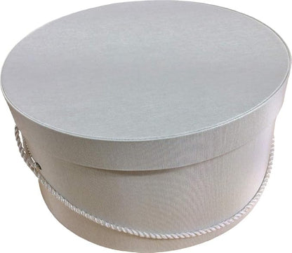 Sarah's Hat Boxes Classic Ivory Hat Box – 18.5" x 9.5" (Dia. x Ht.) Handmade in USA – Odorless Non-Toxic Adhesive, Cording Handle – Premium Storage for Hats & Accessories