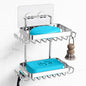 Nieifi Adhesive 2 Tier Bar Soap Holder, Stainless Steel for Shower Wall, Soap Dish for Bathroom, Silver