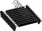 Skirt Hangers，Pants Hangers with Clips，360 ° Swivel Hooks Space Saving Hangers for Pants, Skirts, Clothes, Jeans (10Pack, Black)