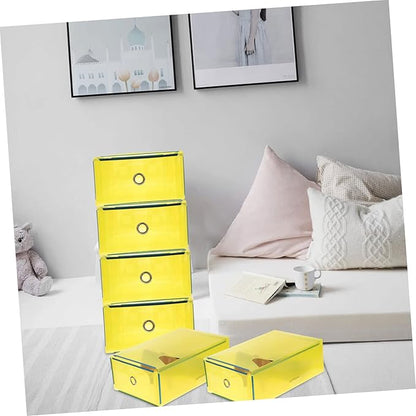 5pcs Shoe Storage Boxes Pull-out Drawer Stackable Women Shoes Organizer