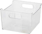 Oggi Storage Bin With Handles - Deep (9.75" x 9" x 6") - Ideal for Kitchen Organization, Pantry Storage, Fridge Organizing, Clear