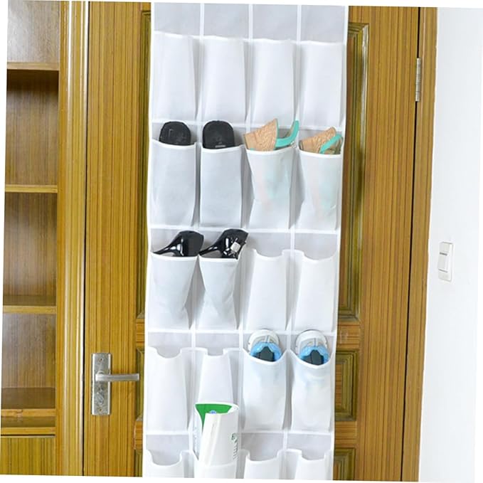 Ciieeo 24-Pocket Over-The-Door Shoe Storage Organizer Non-Woven Fabric Hanging Bag Space-Saving Hanging Storage for Shoes and Accessories Practical Design for Home and Travel