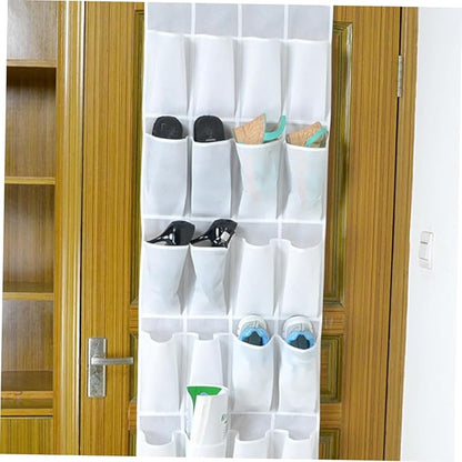 Ciieeo 24-Pocket Over-The-Door Shoe Storage Organizer Non-Woven Fabric Hanging Bag Space-Saving Hanging Storage for Shoes and Accessories Practical Design for Home and Travel