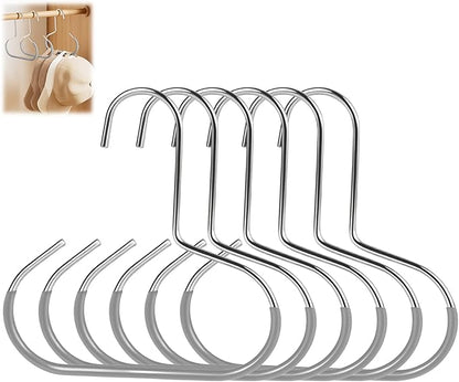 6 Pcs Hat Organizer for Baseball Caps, Heavy-Duty Metal Closet Cap Rack Holder for Space-Saving, Cap Organizer for Baseball Caps, Beanies, Belts, Purses (Gray)