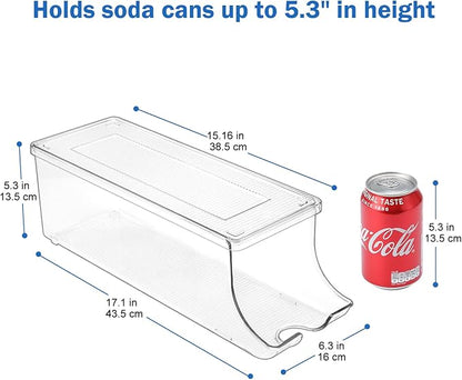 Puricon 2 Pack Soda Can Organizer Dispenser for Refrigerator Bundle with Corner Bathroom Counter Organizer(1 Pack Brown)