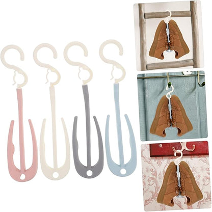Ciieeo 4pcs Portable Plastic Shoe Drying Rack Hooks Space-Saving Organizer for Home Slippers and Hanging Design for Efficient Footwear Drying