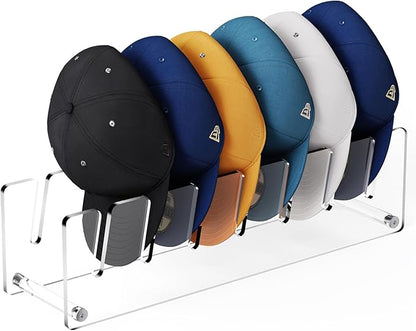 2 Pack Acrylic Hat Organizer, Hat Stand Rack for Baseball Caps, Bedroom, Closet, Dresser 11.7'' inches (Clear)
