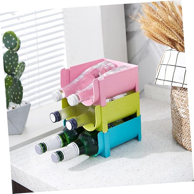 3pcs Beer Storage Rack Soda Can Dispenser for Refrigerator Multi-Function Kitchen Rack Organizer Sturdy Plastic Bottle Holder