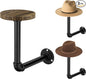 3PCS Metal Pipe Cowboy Hat Rack Wall Mount, Wooden Western Rustic Metal Hanger, Wall Mounted Helmet Holder for Multifunctional Display Hanger Stand for Cap Wig Hats, Fedora, Sun Hats