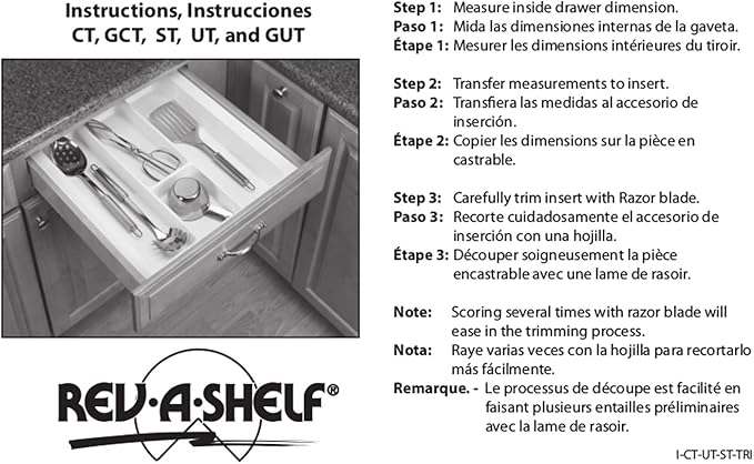 Rev-A-Shelf - CT-2W-52 - Medium White Cutlery Tray Drawer Insert