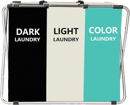 1-Pack Large Laundry Basket, Waterproof, Freestanding Laundry Hamper, Collapsible Tall Clothes Hamper with Handles for Clothes Toys in the Dorm & Family Closet Storage and Organizer (Green)