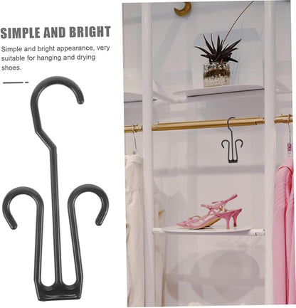 ABOOFAN 25pcs Hanging Shoe Hooks for Display and Drying Expandable Plastic Shoe Rack Organizer for Closet Double Hooks for Home and Retail Use Space-Saving Storage Solution