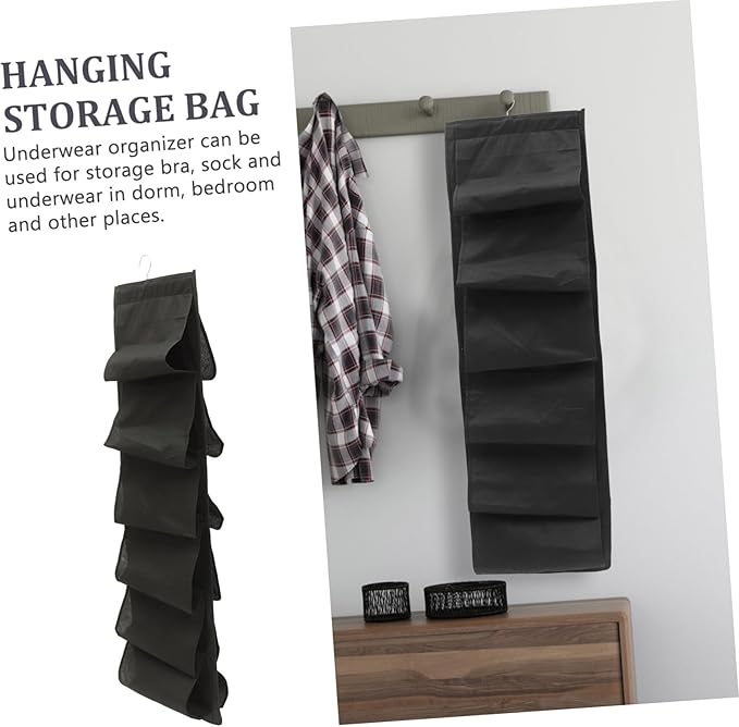 Space-saving Shoe Storage Bag for Bedroom Compartment Hanging Closet Organizer Sock Underwear Organizer Non-woven Multi-purpose