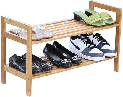 Oceanstar 2-Tier Bamboo Shoe Rack, Natural