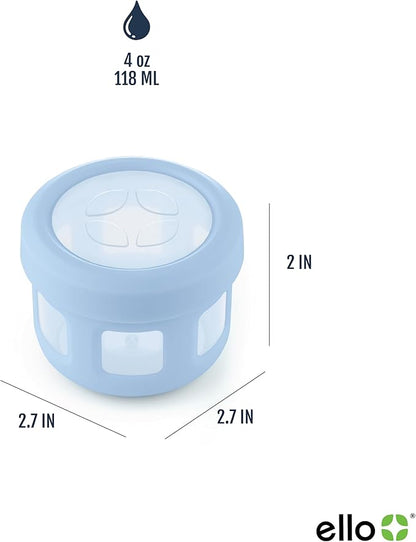 Ello Reusable Condiment Containers with Screw-on Leak Proof Lid | Perfect for Salad Dressing Sauce Dips Lunchbox Picnic Travel Bento Box | BPA-Free | Dishwasher Safe