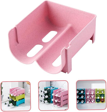 3pcs Stackable Can Rack Organizer Multi-functional Beverage Holder for Beer Wine Soda Space-saving Design for Kitchen Pantry Refrigerator Stylish Pink Storage