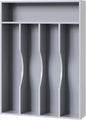 Bellsal Grey Utensil Organizer 10 Inch Silverware Tray for Drawer Utensil Holder Cutlery Organizer Kitchen Drawer Organizer 5 Compartment Small Narrow Bamboo