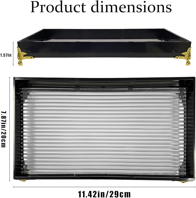 Large Bathroom Vanity Tray for Countertop,Acrylic Soap Organizer Tray for Home Decoration,Jewelry Organizer (11.8''x7.9''x1.2'')