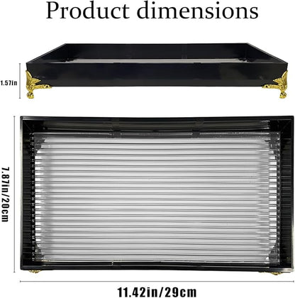 Large Bathroom Vanity Tray for Countertop,Acrylic Soap Organizer Tray for Home Decoration,Jewelry Organizer (11.8''x7.9''x1.2'')