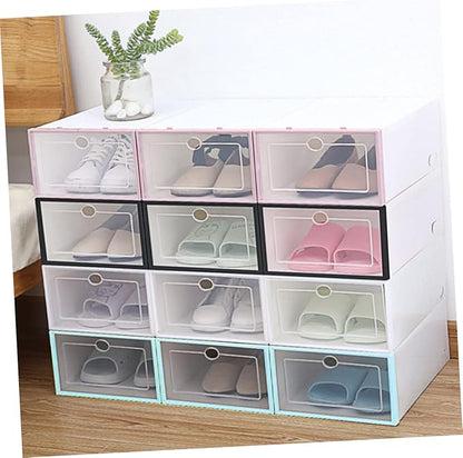 Alipis 6pcs Plastic Shoes Storage Boxes Thickened Shoe Boxes Organizing Containers for Women Easy to Find Without Opening