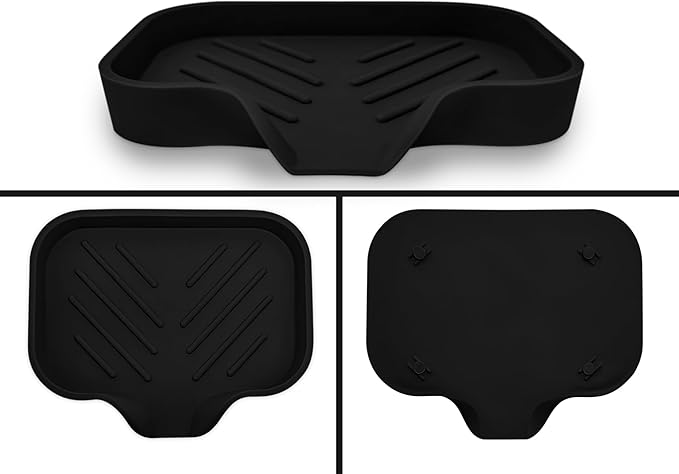2 PCS Premium Black Self-Draining Soap Bar Holder - Elegant Soap Dish for Shower & Bathroom Use - Versatile Soap Dishes for Bar Soap - Durable Soap Holder & Bathroom Soap Dish Solution