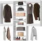 ROOMTEC Modular Closet System, 66" Wall-Mounted Closet Organizer with Hanging Rods and Shelves, Wooden Tower for Walk-In Closets, Wardrobe Storage Kit, White
