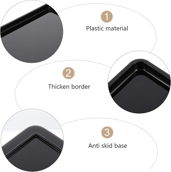 Acrylic Towel Tray Vanity Tray Jewelry Organizer Black