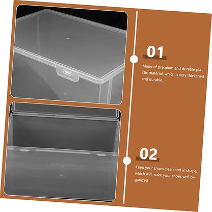 Stackable Shoe Storage Box Thickened Plastic Shoe Organizer with Lid Spacious Sneaker Containers for High Heels Boots and More for Closet Under Bed Storage