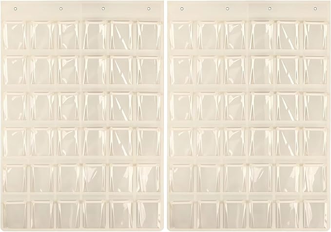 2-Piece Beige Door Storage: 36 Pockets, 37.4 X 26.4 In/95X67Cm, Water Bottle & Phone Organizer