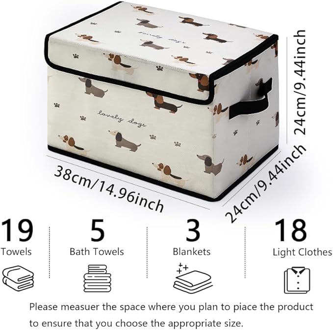 Stackable Clothes Storage Bins with Lids,Closet Organizers Fabric Cat Printing Box for Home and Office,Blanket Clothes Organizers,Under Bed Storage Containers 3 Pack.