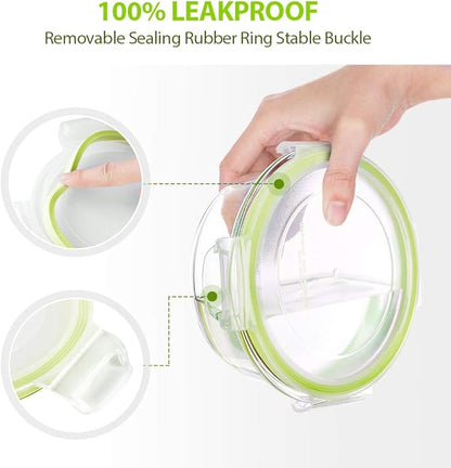 Bayco Glass Food Storage Containers with Lids, [24 Piece] Glass Meal Prep Containers, Airtight Bento Boxes, Leak Proof (12 lids & 12 Containers) - Green