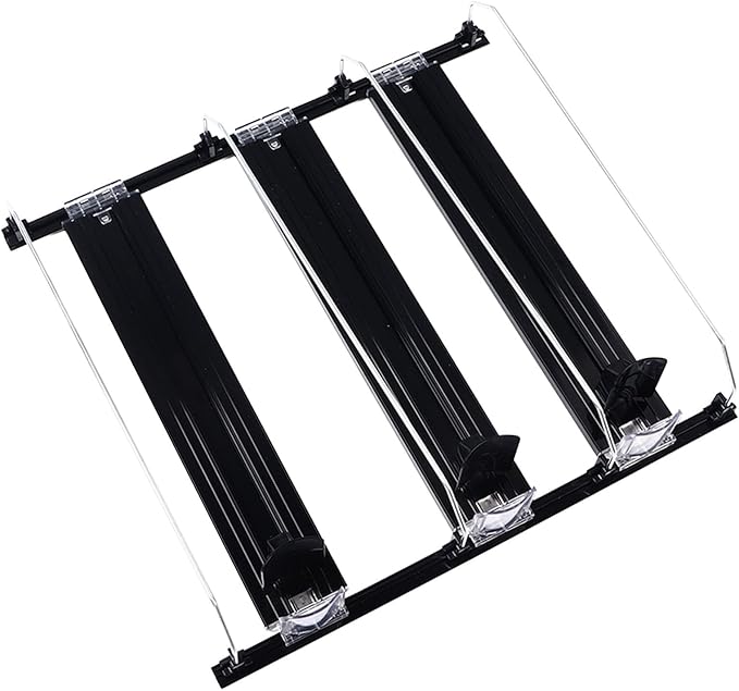 Soda Can Dispenser Organizer for Fridge Automatic Pusher 38cm E Shaped (Black)