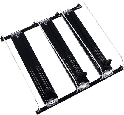 Soda Can Dispenser Organizer for Fridge Automatic Pusher 38cm E Shaped (Black)