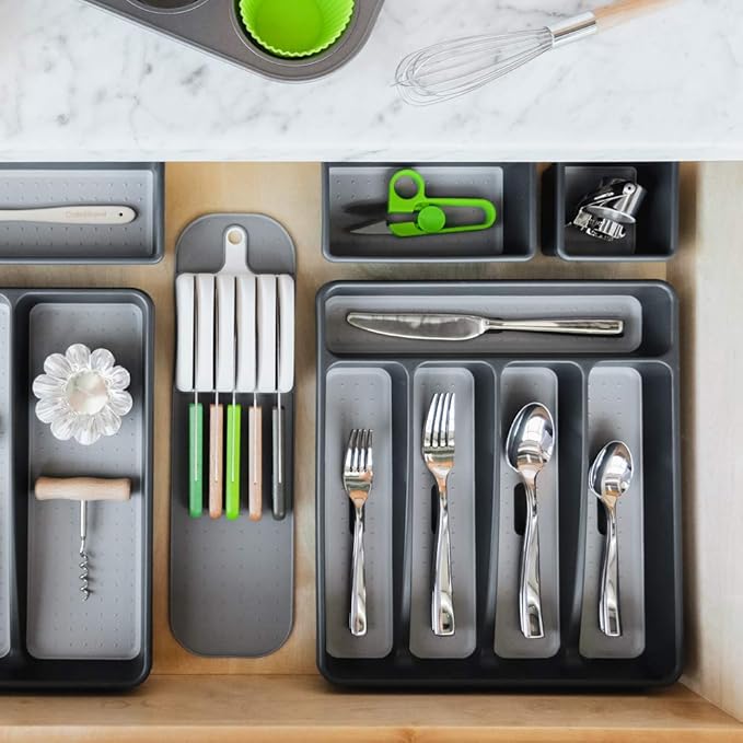 madesmart Small Silverware Tray, Granite