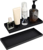 2Pcs Black Silicone Tray Bathroom Vanity Tray Silicone Countertop Trays for Toilet Kitchen Perfume Jewelry Candle Key (2, Large-12.01×5.12×0.78in)