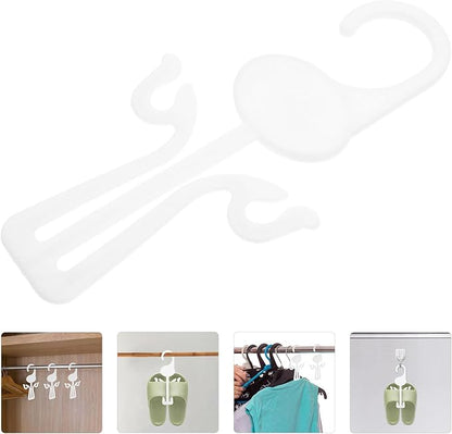 Uonlytech 20pcs Shoe Hanging Hooks Plastic Slipper Holder Drying Rack White Multi-functional Shoe Display Organizer for Home and Retail Storage